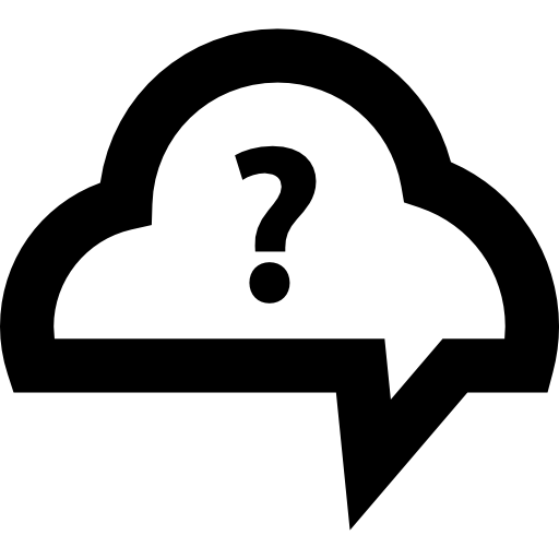Speech bubble cloud with question mark